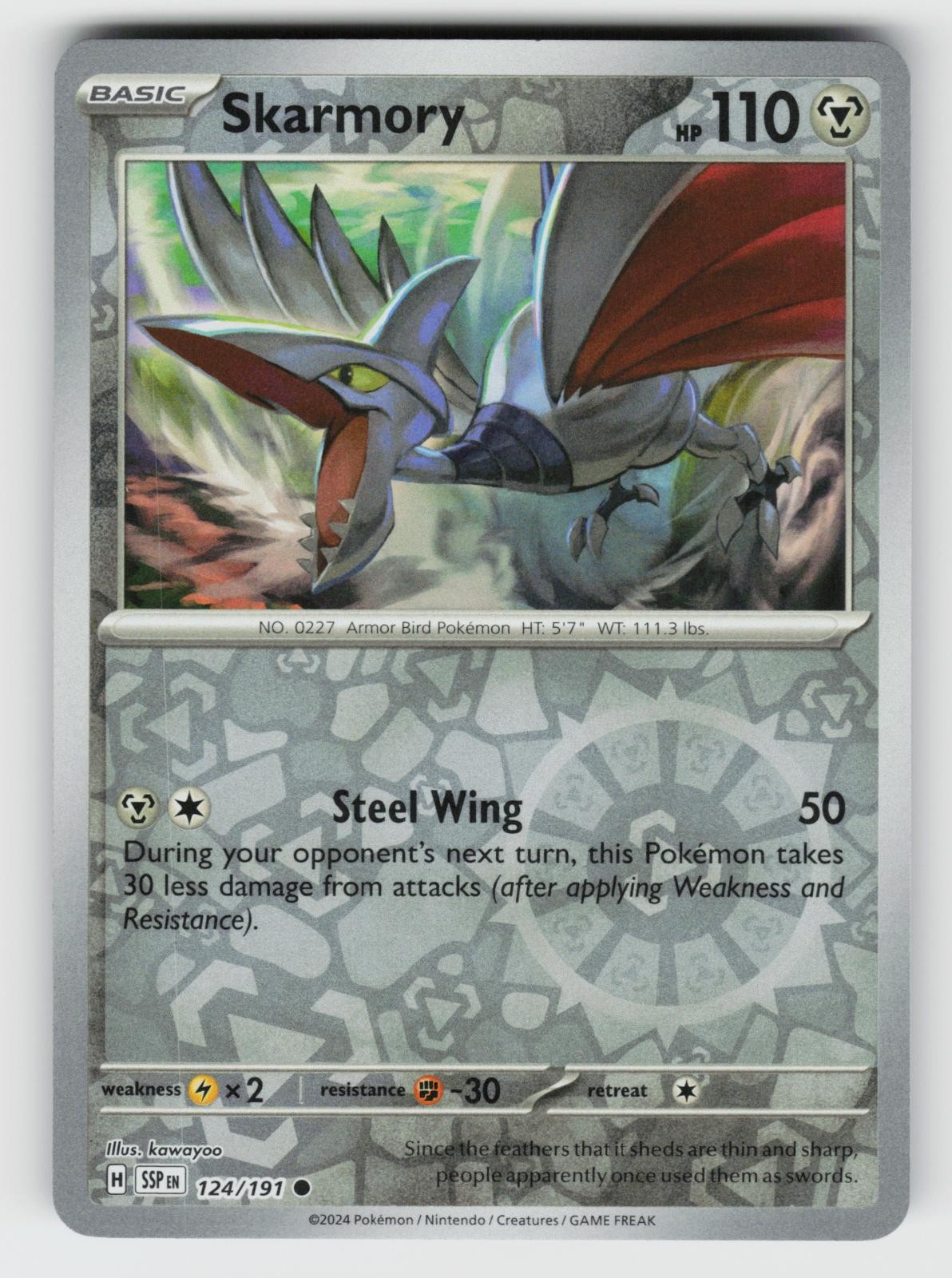 Skarmory 124/191 Surging Sparks C Reverse Holo NM/M Pokemon