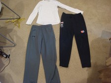 Lot of 3 EUC Under Armour Athletic Sweatpant Pants Top Gray White Youth Large