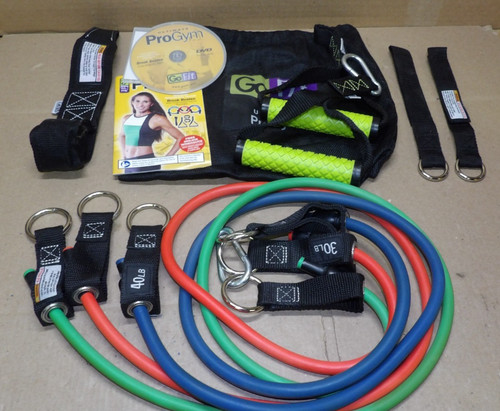 GoFit Pro Gym Ultimate Gym Set Exercise Resistance Tubes Bands DVD Carrying Bag