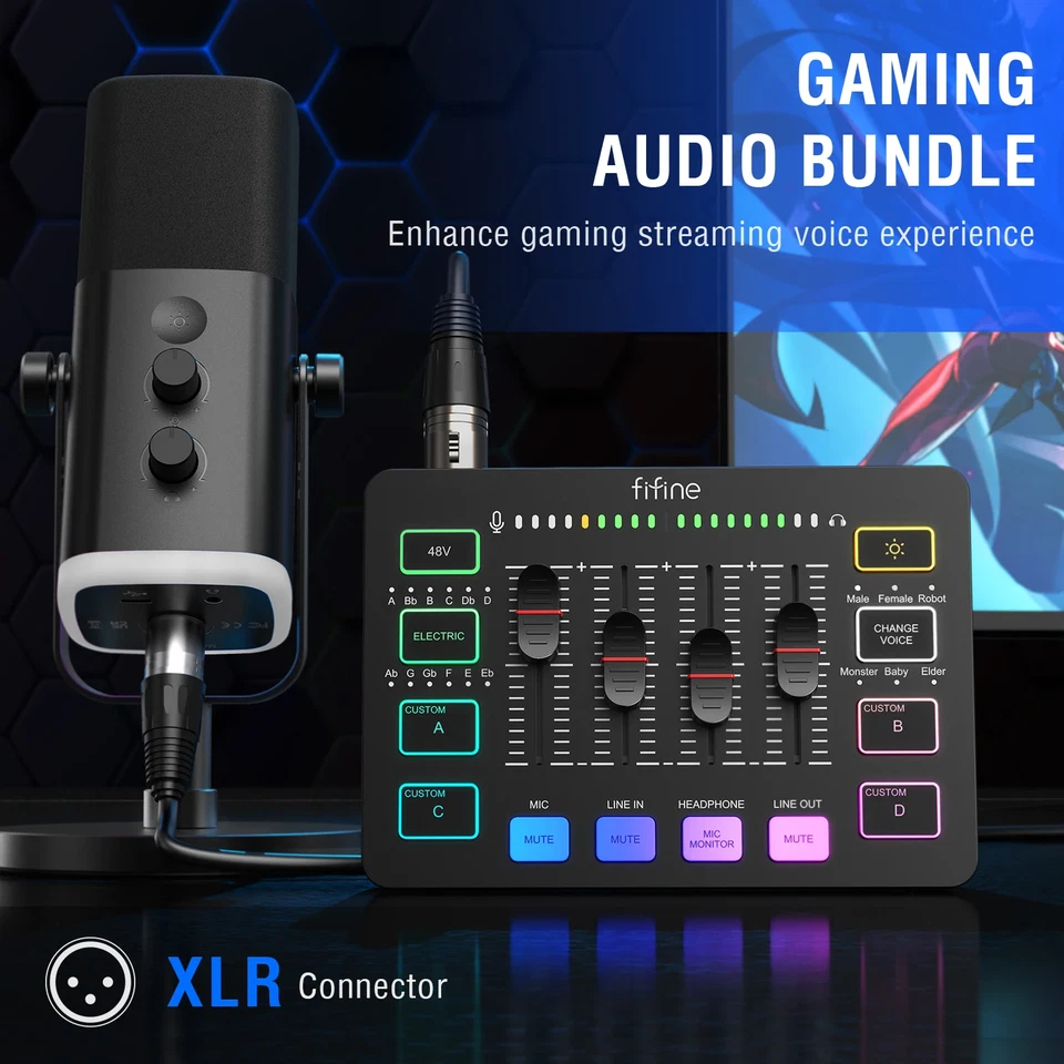 Gaming Audio Set Microphone/Mixer/Headset for Streaming Podcasting,Podcast Set f - Image 3 of 4