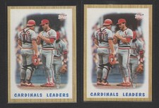 1987 Topps *** BLACK/GRAY LINE ERROR VARIATION *** CARDINALS LEADERS  #181  MINT