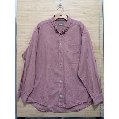 Khaki's by Arrow Mens XL Big Shirt Red Gingham Check Cotton Button Down Oxford