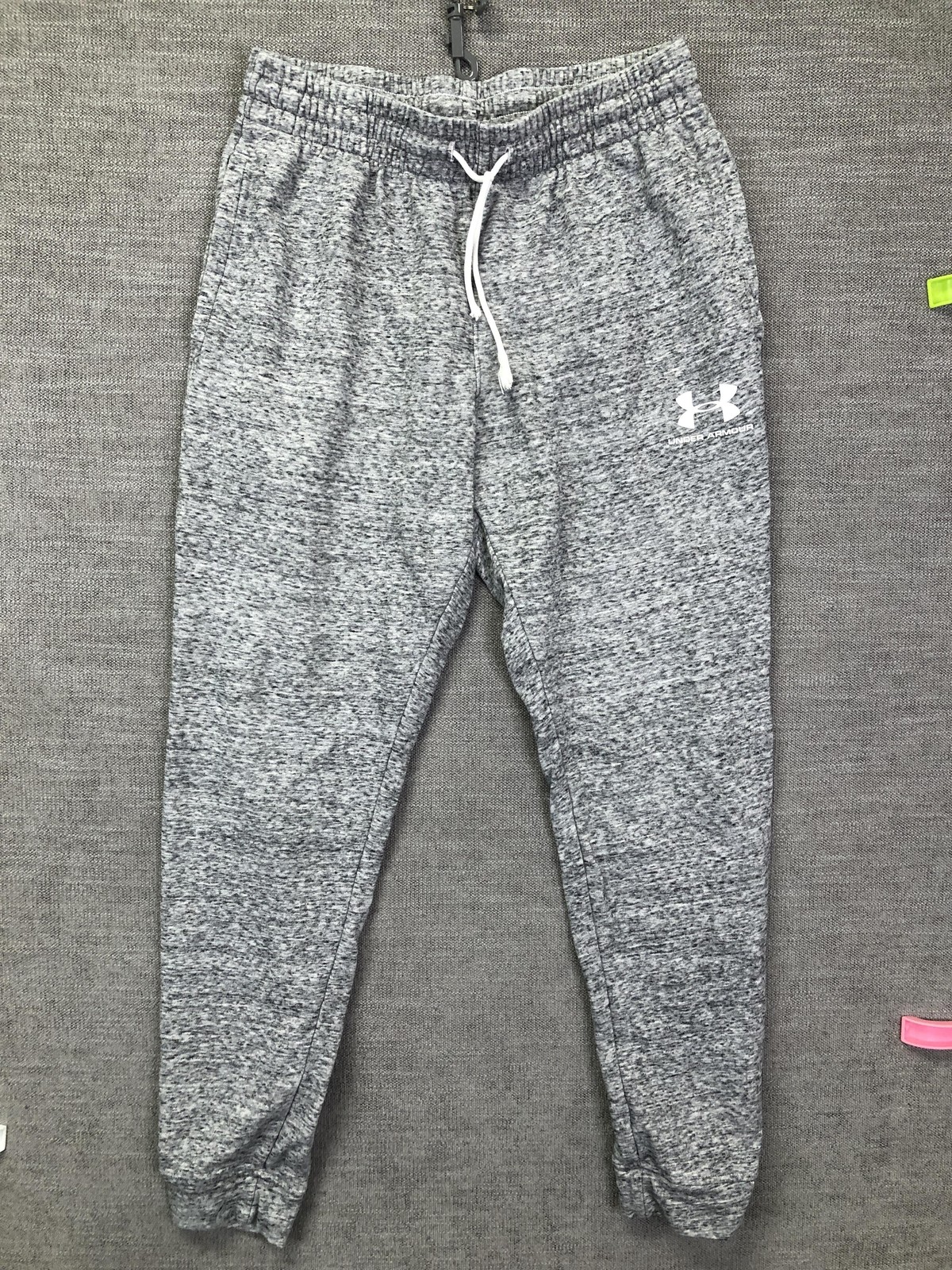 Under Armour Pants Womens Large Gray Heathered Joggers Elastic Waist Athletic