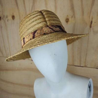 Burgess Stroh Sonnenhut Safari Style Pith Vintage 1990er 100% Stroh gewebt