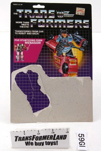 Dead End Card 1986 Vintage Hasbro G1 Transformers