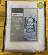 Madison Park Smart-Cool 1000 Thread Count Alpha Cotton King Sheet Set White