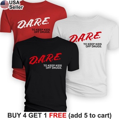 D.A.R.E T-Shirt DARE Drug Awareness To Keep Kids Off Program Retro BDG02