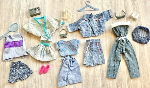 Barbie & Others Doll Clothes & Accessories Lot Assorted 1980s Vintage