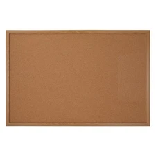 Office Depot® Brand Cork Bulletin Board, 24" x 36", Wood Frame With Oak Finish