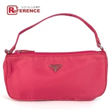 PRADA Triangle Logo Plate Bag Handbag Accessory Pouch Shoulder Bag Pink MV633 Us