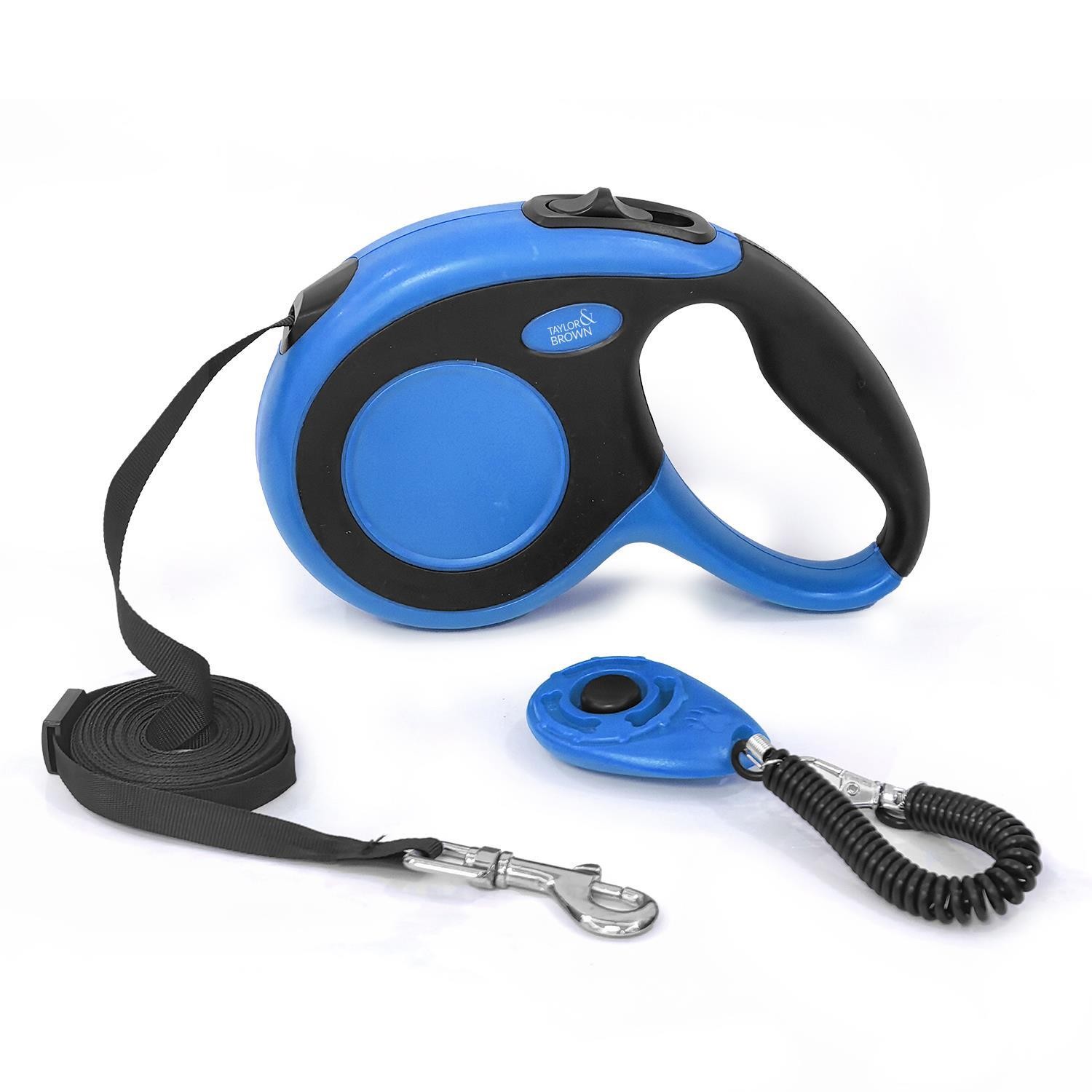 Heavy Duty 5m Dog Lead Extendable Tangle Free Nylon Tape Leash Small Dogs Blue