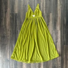Vtg 60s Janelle of California Avocado Green Slip Dress Lingerie Nightgown Medium