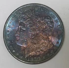 1879-S Morgan Silver Dollar in BU Condition Monster Rainbow Toning