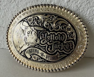 Yellow Jacket World Champion Bucking Bull of the Year 1999 Trophy Belt Buckle