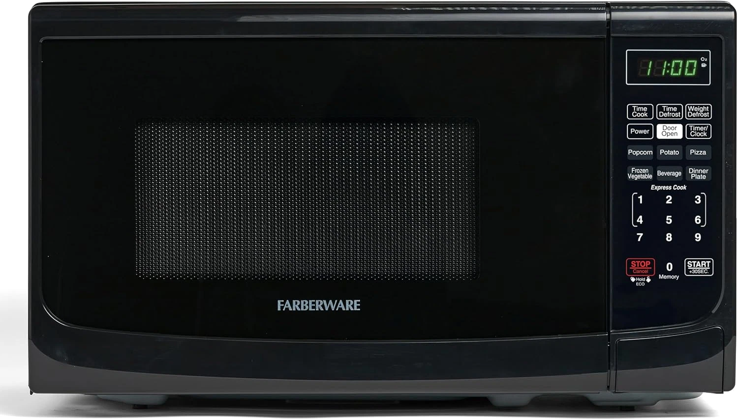 0.7 Cu Ft Countertop Microwave 700W Auto Cook Defrost Black
