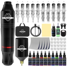 Wireless Tattoo Pen Machine Complete Kit Tattoo Gun with Ink Cartridg Needle
