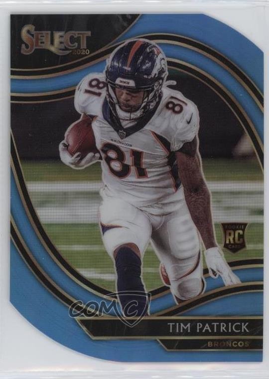 2020 Panini Select Field Level Light Blue Prizm Die-Cut Tim Patrick Rookie RC