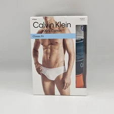 4 Pack Calvin Klein Men's SMLXL Cotton Classic Fit Brief Logo Waistband Assorted