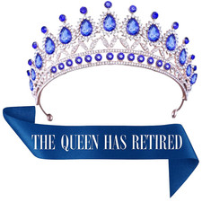 Retirement Tiara  Sash Set    The Queen Has Retired  Crown  Sash for Parties,