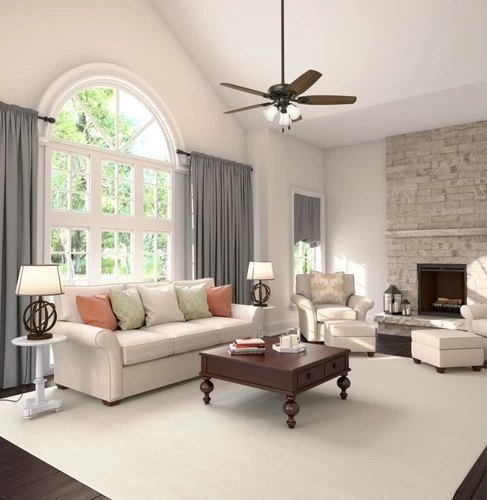 Hunter Fans - Builder 52 Inch Ceiling Fan with LED Light Kit and Pull Chain-Snow - Picture 3 of 4