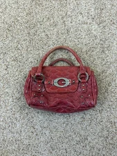Vintage Y2K Guess Dark Red Mini Bag with Metal Logo Grunge Glam City FLAWS