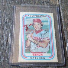 Kellogg's 1976 3-D Super Stars Johnny Bench Auto Cincinnati Reds #36 MLB