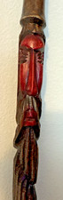 Hand Craved Wood Walking Stick / Spirit Stick old man VTG