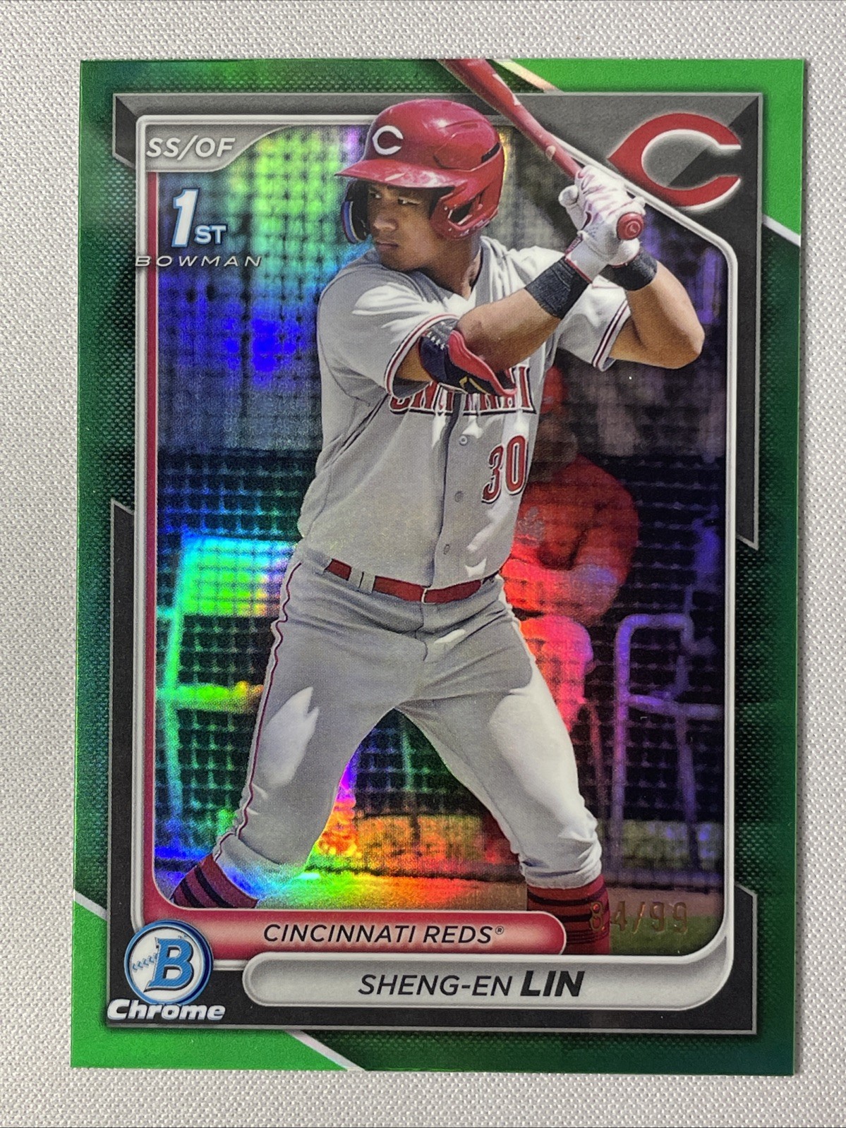 SHENG-EN LIN 2024 Bowman Chrome 1st #BCP-155 Green Refractor RC #84/99