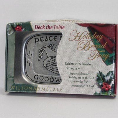Peace On Earth, Goodwill to All ~ Bread Tray Wilton Armetale 11'' Pewter Platter