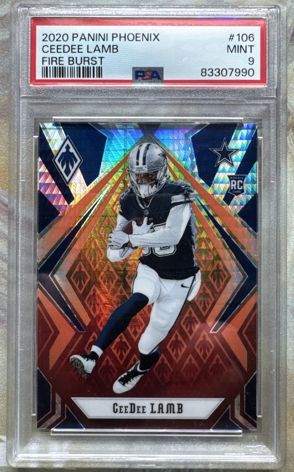 2020 Phoenix CEEDEE LAMB Fire Burst #106 PSA 9 MINT Rookie RC Dallas Cowboys