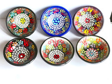 8 CM KERAMIK HANDBEMALT  DIPSCHALE- SAUCENSCHALE -SNACKSCHALE- GEWÜRZSCHALE