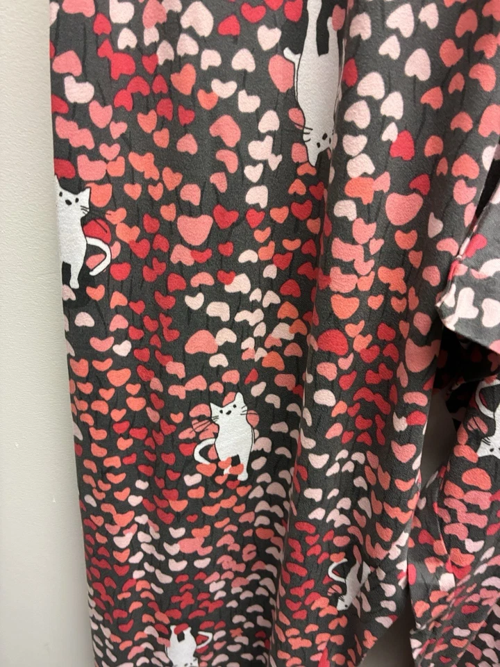Оттенок женщин гостиной брюки плюс размер 2 X кошки котята сердца розовый красный черный милый! - Изображение 2 из 4