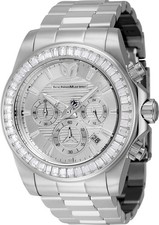 TechnoMarine Manta Ray Lux Men's 42mm 48 Crystals Silver Chrono Watch TM-222001