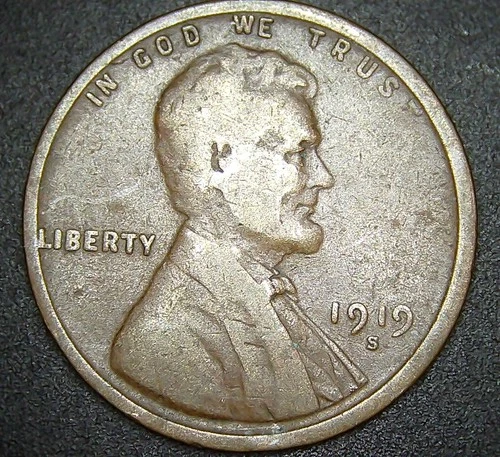 1919-S Lincoln Wheat Penny Better Date San Francisco Cent #32