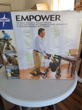 Medline Premium Empower Folding Mobility Rollator Walker, 300 lb.Weight, Black