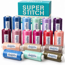 Superstitch 500 Yard Mixed Colours Sewing Polyester Thread 120s  x 50 Reels