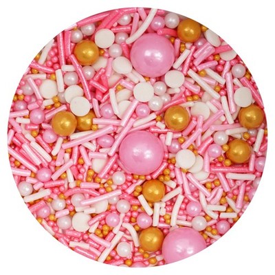 Pink, White and Gold Pearls and Sprinkles Mix 4.4 oz, Sprinkles For Cake...