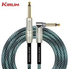 Kirlin 10FT Wave Blue Premium 1/4" Mono to Right Angle Instrument Cable