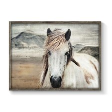Horse Framed Picture Wall Art: Vintage Western Mountain Landscape Inspiration...