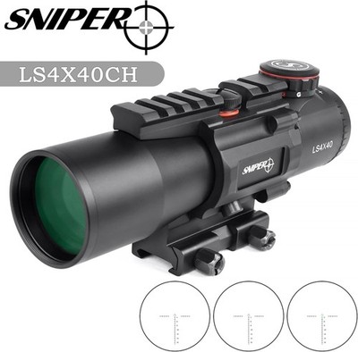 4x40mm Prism Scope GIII LS4X40 R/G/B Illuminated Reticle 4X Prism Scope Long Eye