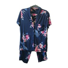Women  s Soma 2 Piece Pajama Set Med Shirt Pants Floral Cottage Core Comfort