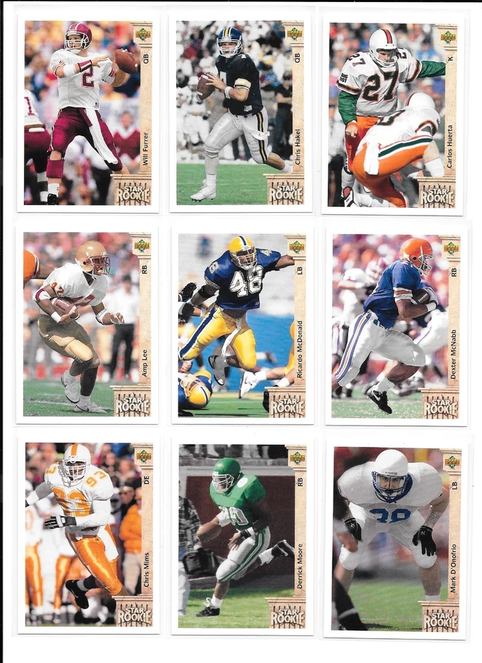 1992 Upper Deck Football Trading Cards / You Choose #s 1-200 / mb53 - Image 2 of 4