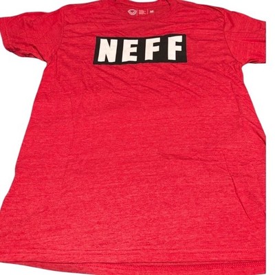 Neff Kids Red Heather Graphic Logo T-Shirt Short Sleeve Crew Neck Size M