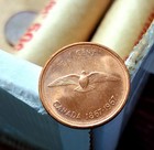 Approximately 1/2 Roll Of Canadian Rock Dove Pennies In Full Red Color 1867-1967 — photo 1