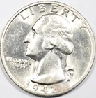 1942-S WASHINGTON QUARTER ~ NICE ORIGINAL GEM BU UNCIRCULATED! INV#7