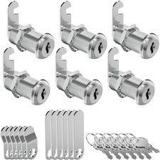 Cabinet Locks with Keys, Keyed Alike Cam Lock, 1-3/8'' Long, Secure Files Dra...