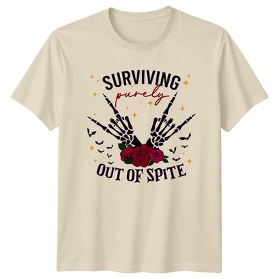 Surviving Purely Out Of Spite T-Shirt Skelett Hände Rosen Goth Alternative