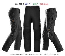 Image of Snickers 6301 AllroundWork Work Trousers without Holster Pockets Black W41" L35"