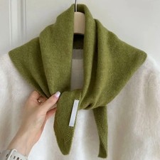 Wool Knitted Triangular Scarf Women Headscarf Knitted Scarf Multi-functional