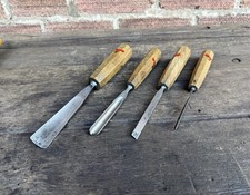 4 Vintage Henry Taylor Acorn & Taranti Carving Tools Gouges Chisel Woodworking